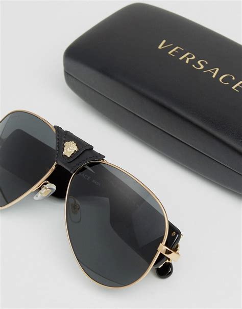 versace aviators black|versace aviator sunglasses for men.